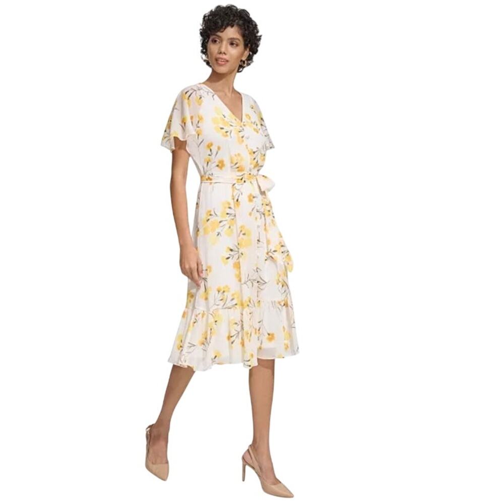 New Calvin Klein floral midi dress wrap style plus size 16
